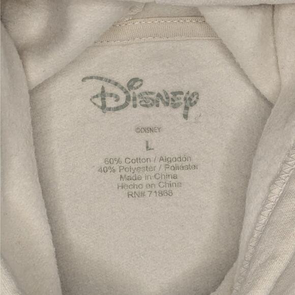 Disney Lilo & Stitch Hoodie Ohana Beige Pullover Sweatshirt Women’s Size L - Picture 3 of 7